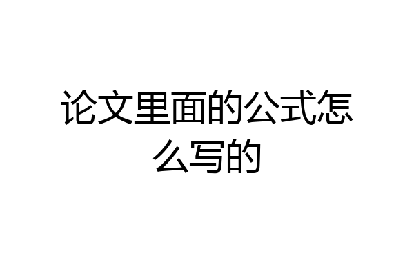论文里面的公式怎么写的