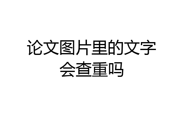 论文图片里的文字会查重吗