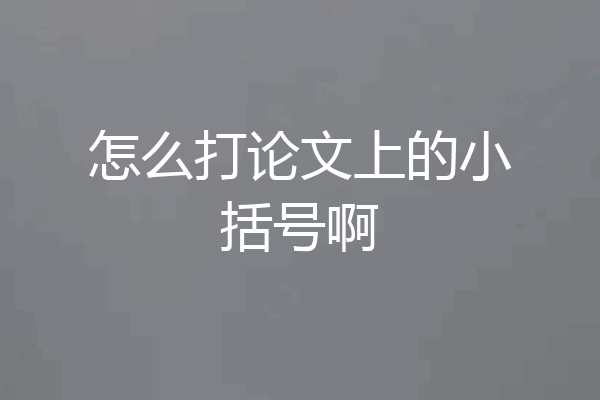 怎么打论文上的小括号啊