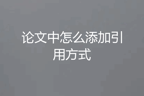 论文中怎么添加引用方式