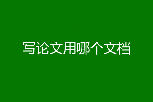 写论文用哪个文档