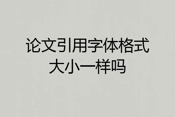 论文引用字体格式大小一样吗