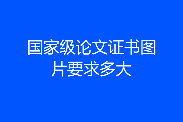 国家级论文证书图片要求多大