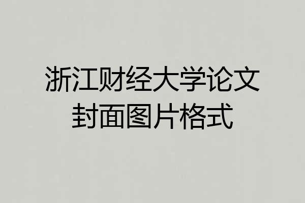 浙江财经大学论文封面图片格式