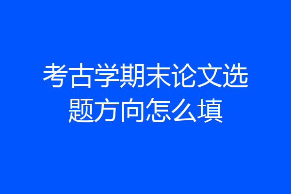 考古学期末论文选题方向怎么填