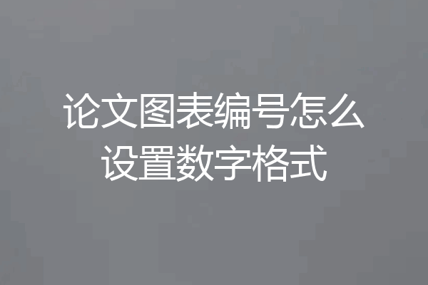 论文图表编号怎么设置数字格式