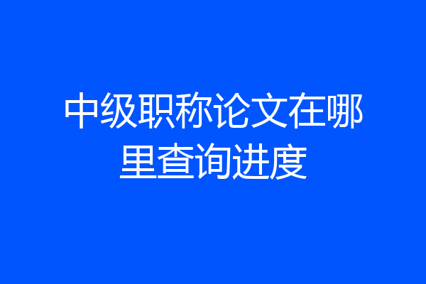 中级职称论文在哪里查询进度