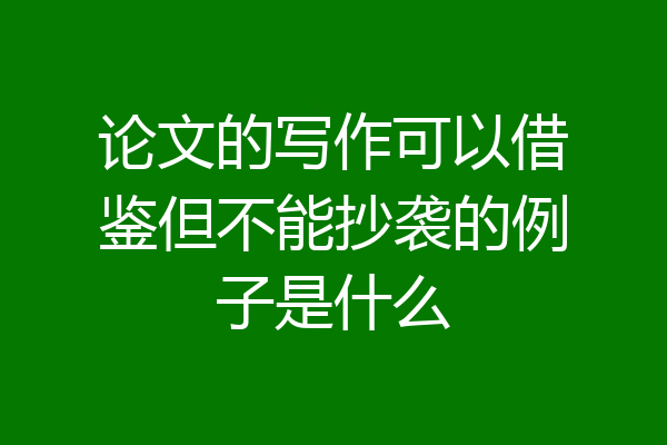 论文的写作可以借鉴但不能抄袭的例子是什么