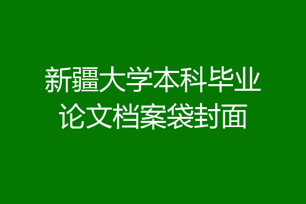 新疆大学本科毕业论文档案袋封面