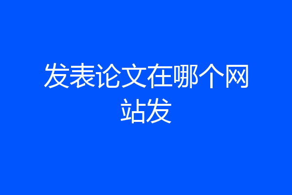 发表论文在哪个网站发