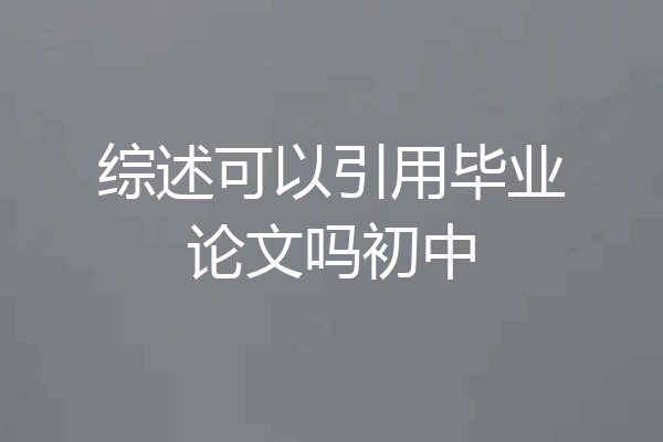 综述可以引用毕业论文吗初中