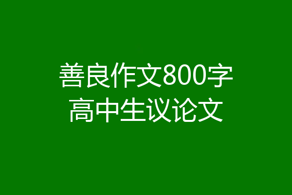 善良作文800字高中生议论文