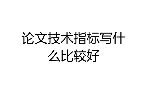 论文技术指标写什么比较好