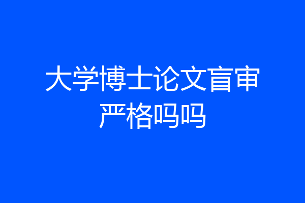 大学博士论文盲审严格吗吗