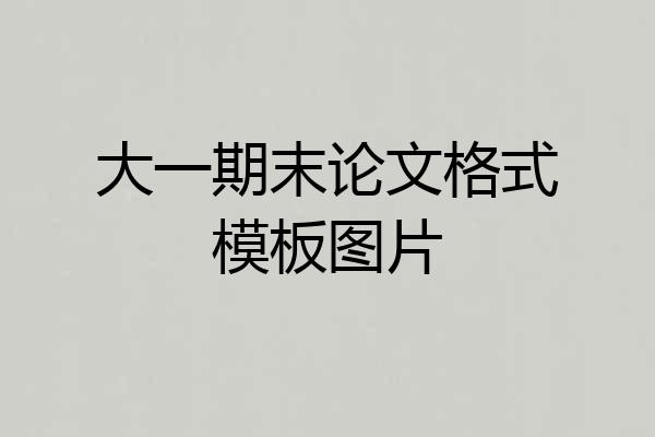 大一期末论文格式模板图片