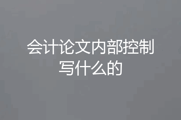 会计论文内部控制写什么的