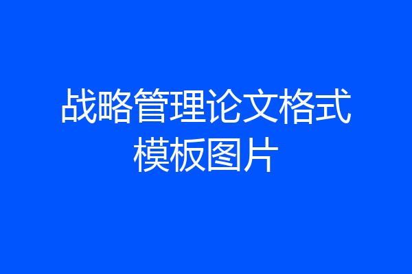 战略管理论文格式模板图片