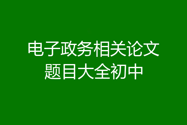 电子政务相关论文题目大全初中