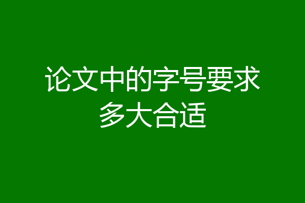 论文中的字号要求多大合适