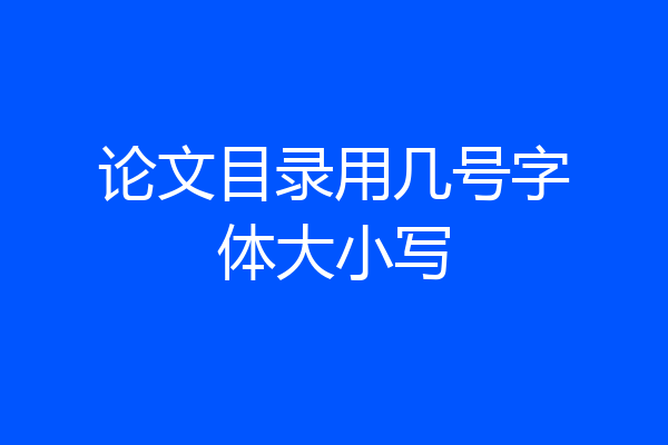 论文目录用几号字体大小写