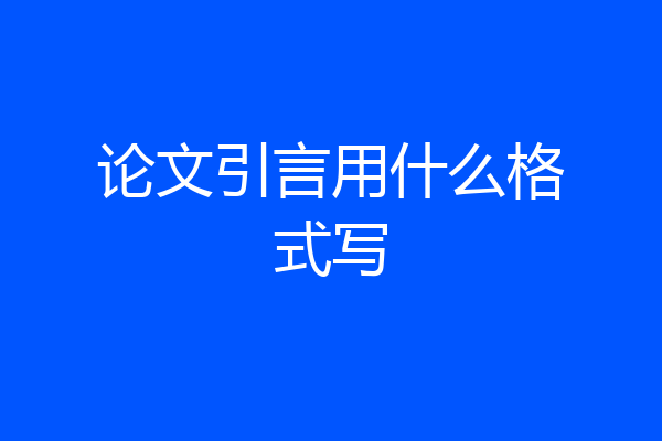 论文引言用什么格式写