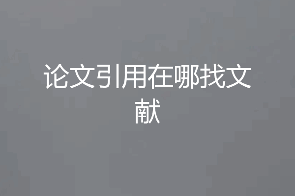 论文引用在哪找文献