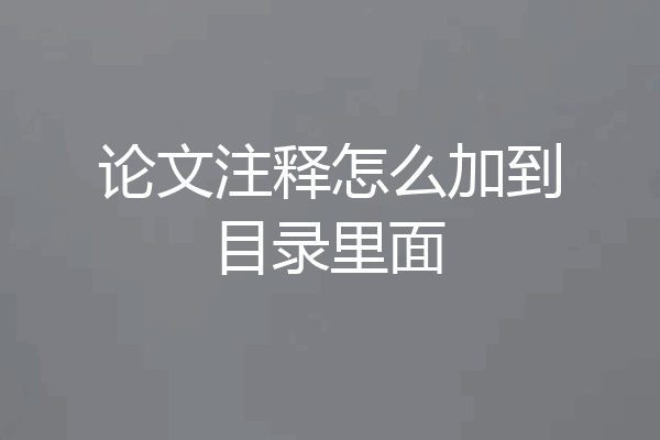 论文注释怎么加到目录里面