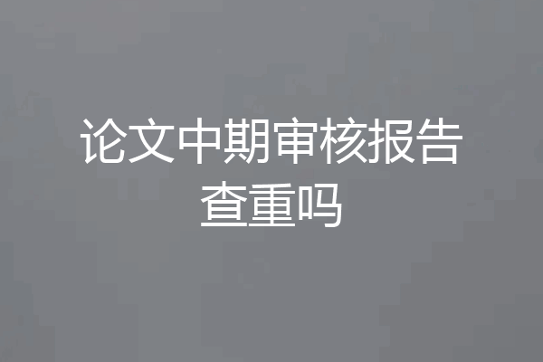 论文中期审核报告查重吗