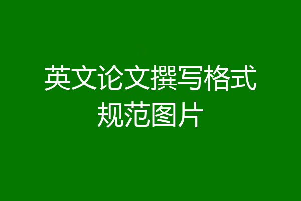 英文论文撰写格式规范图片