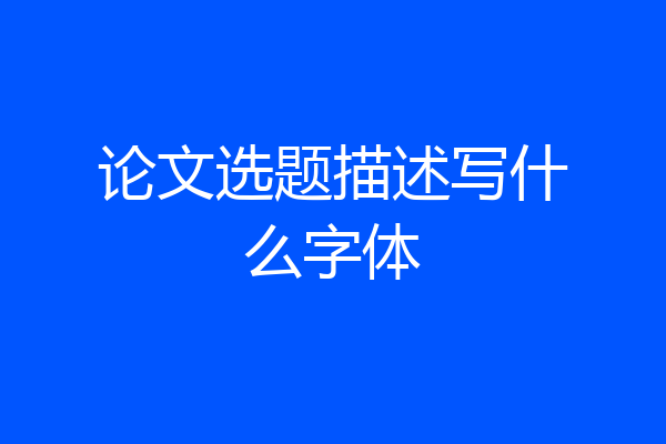 论文选题描述写什么字体
