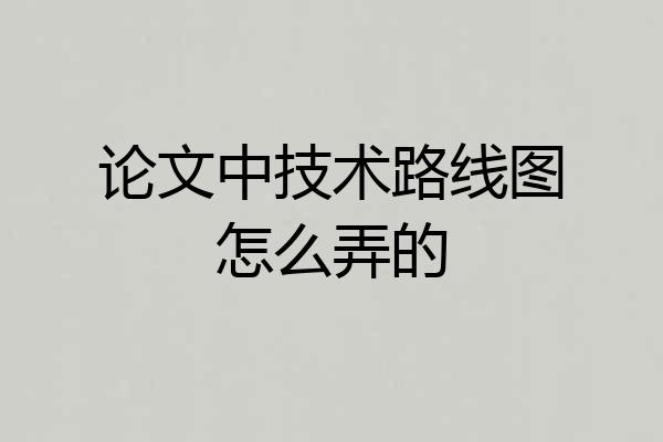 论文中技术路线图怎么弄的