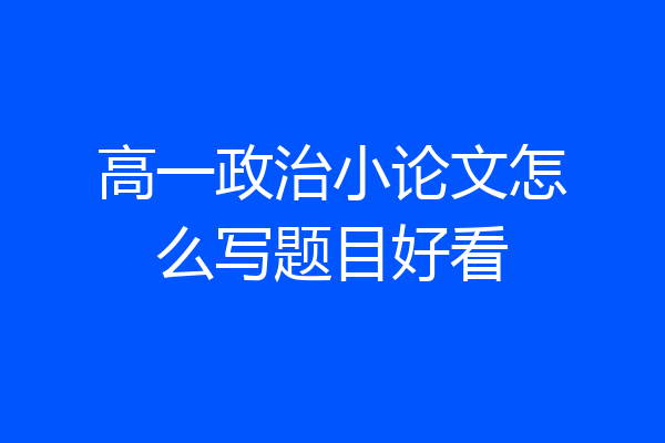 高一政治小论文怎么写题目好看
