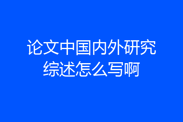 论文中国内外研究综述怎么写啊