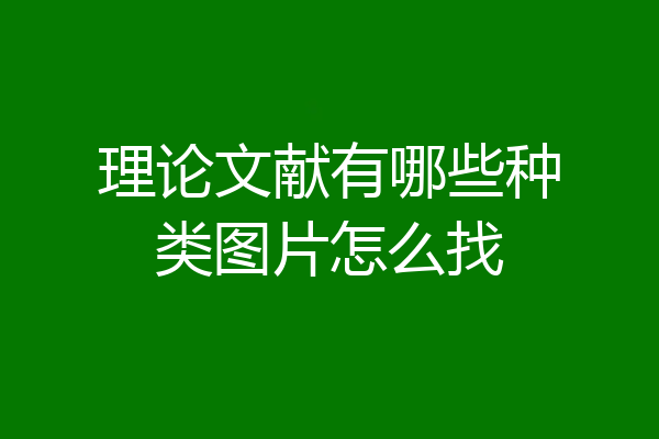 理论文献有哪些种类图片怎么找