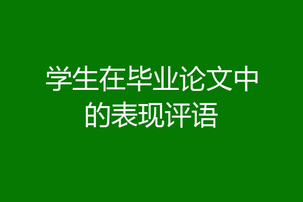 学生在毕业论文中的表现评语
