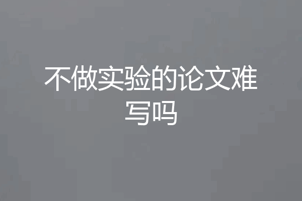 不做实验的论文难写吗