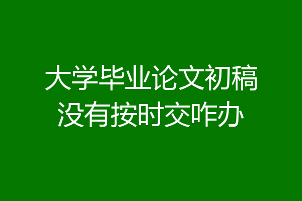大学毕业论文初稿没有按时交咋办