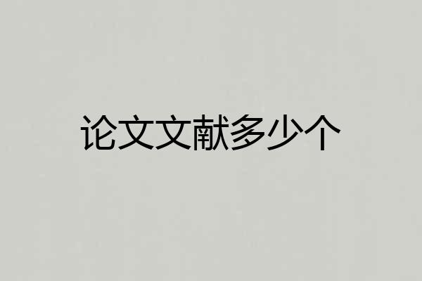 论文文献多少个