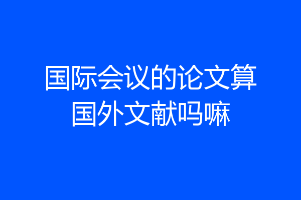 国际会议的论文算国外文献吗嘛
