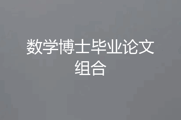 数学博士毕业论文组合