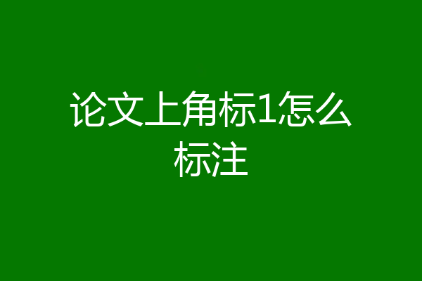 论文上角标1怎么标注