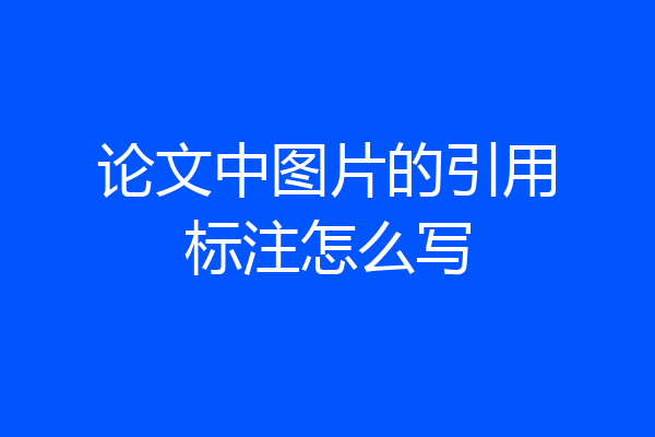 论文中图片的引用标注怎么写