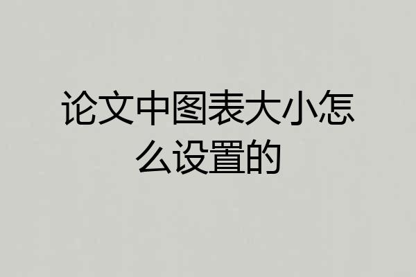 论文中图表大小怎么设置的