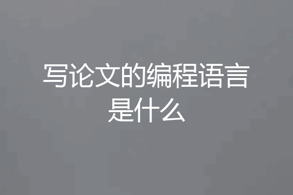 写论文的编程语言是什么