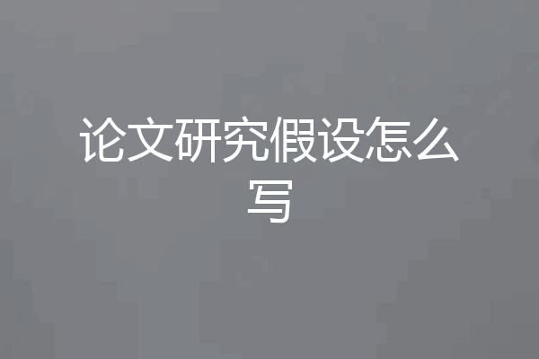 论文研究假设怎么写