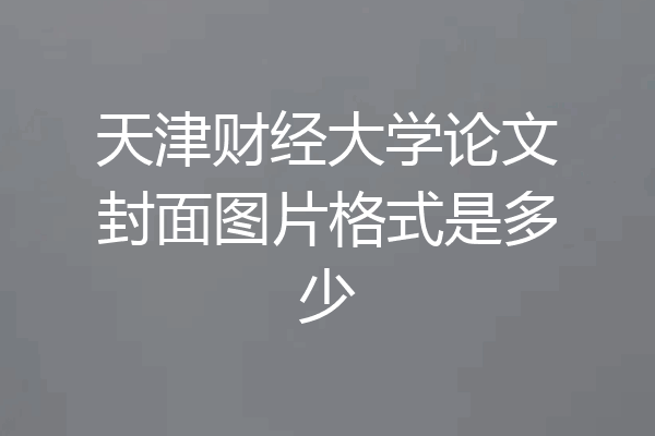 天津财经大学论文封面图片格式是多少