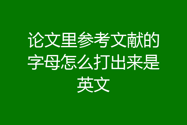 论文里参考文献的字母怎么打出来是英文