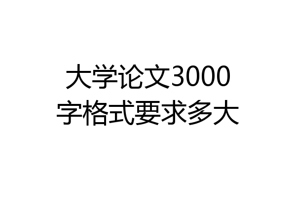 大学论文3000字格式要求多大