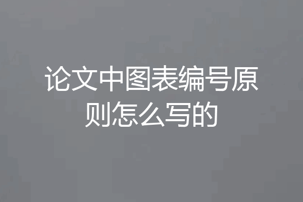 论文中图表编号原则怎么写的