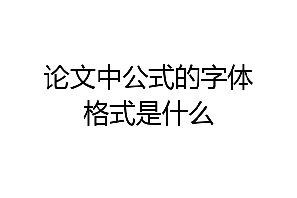 论文中公式的字体格式是什么
